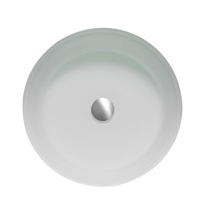 Vinnova Ferrol Temprered Glass Circular Vessel Bathroom Sink without Faucet