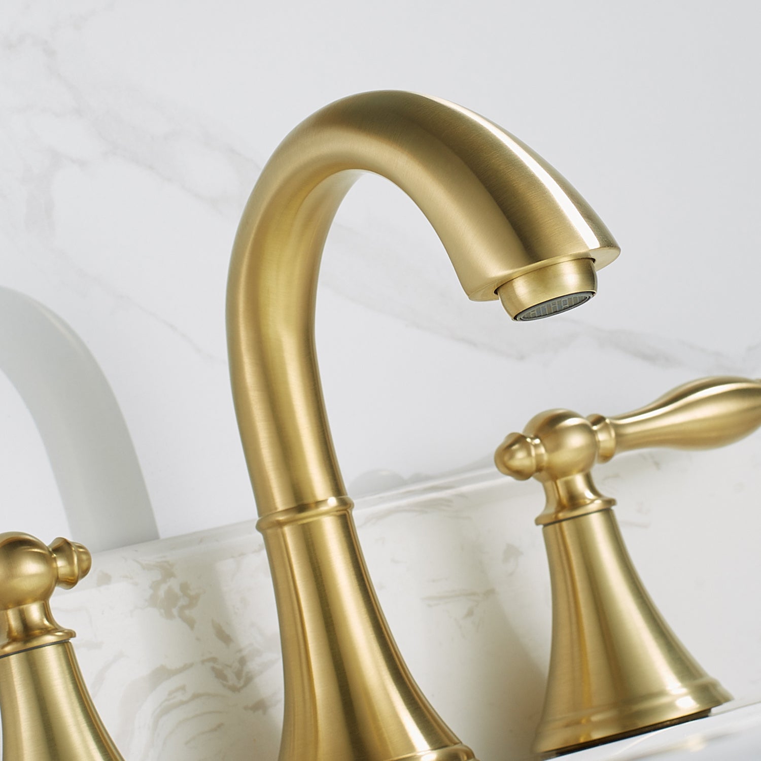Vinnova Florence Two-Handle 8" Widespread Bathroom Faucet in Brushed Gold or Polished Chrome