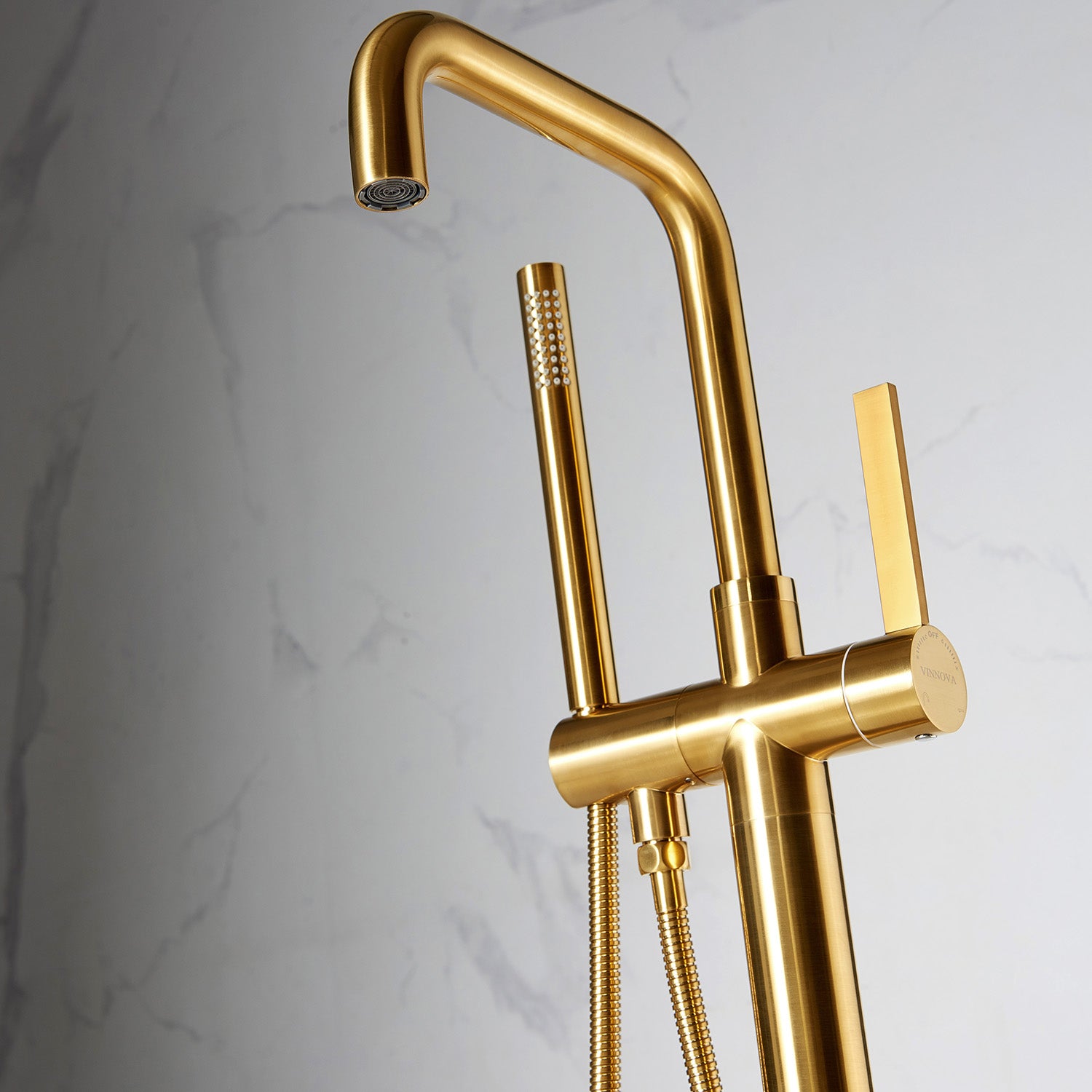 Vinnova Delara Freestanding Tub Faucet with Hand Shower