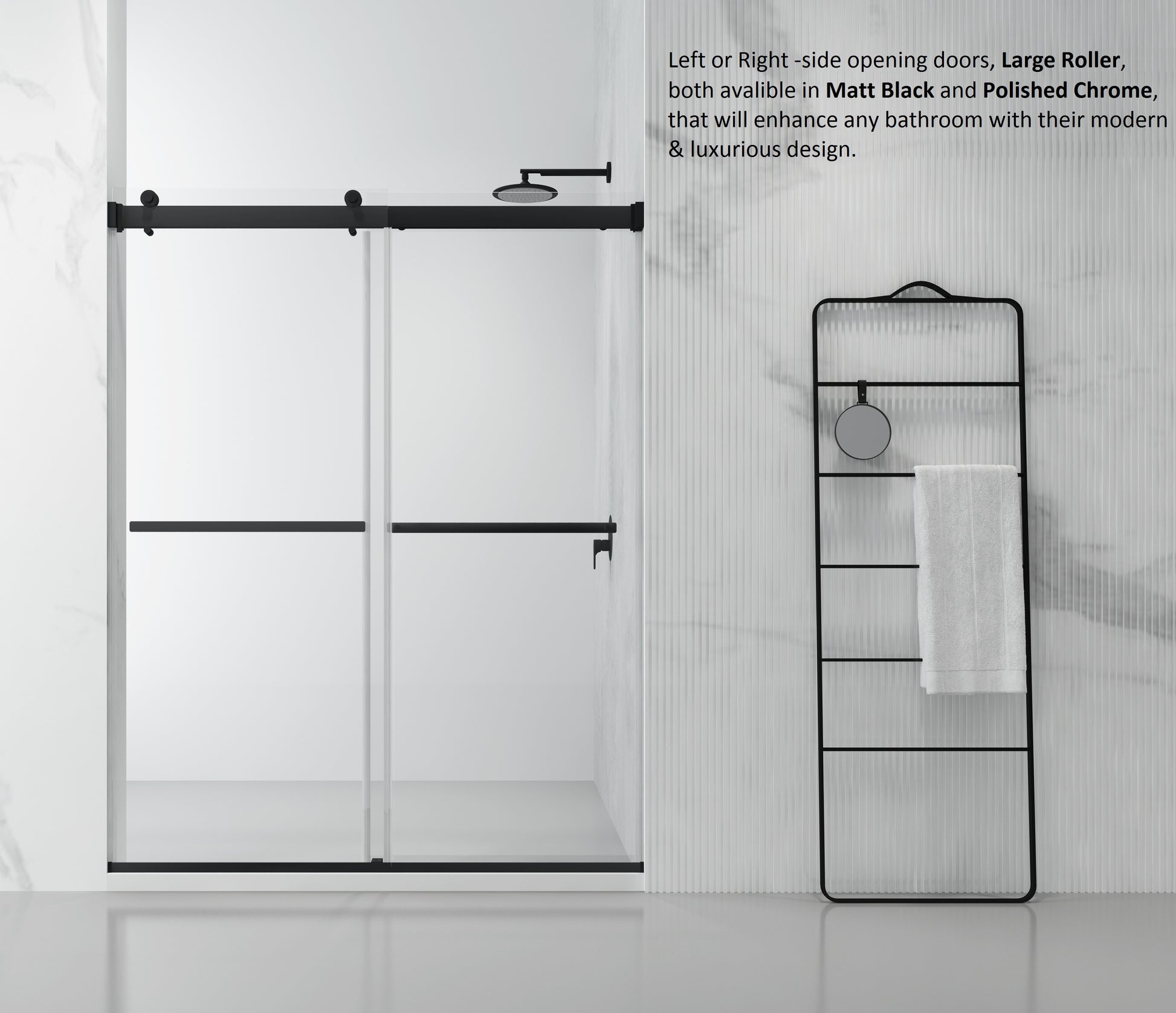 Vinnova Spezia Double Sliding Frameless Shower Door
