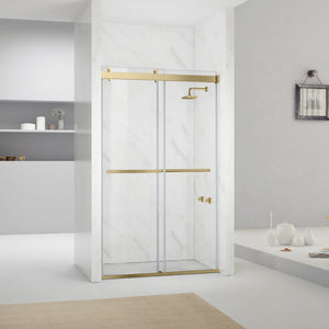 Open image in slideshow, Spezia Double Sliding Frameless Shower Door
