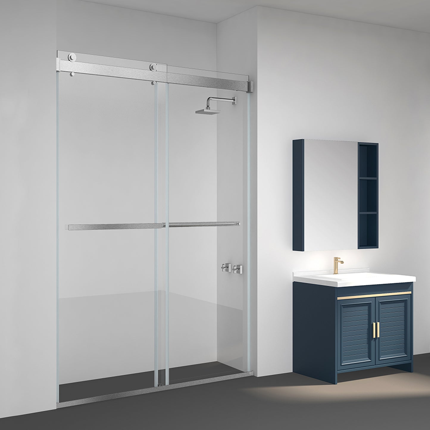 Vinnova Spezia Double Sliding Frameless Shower Door