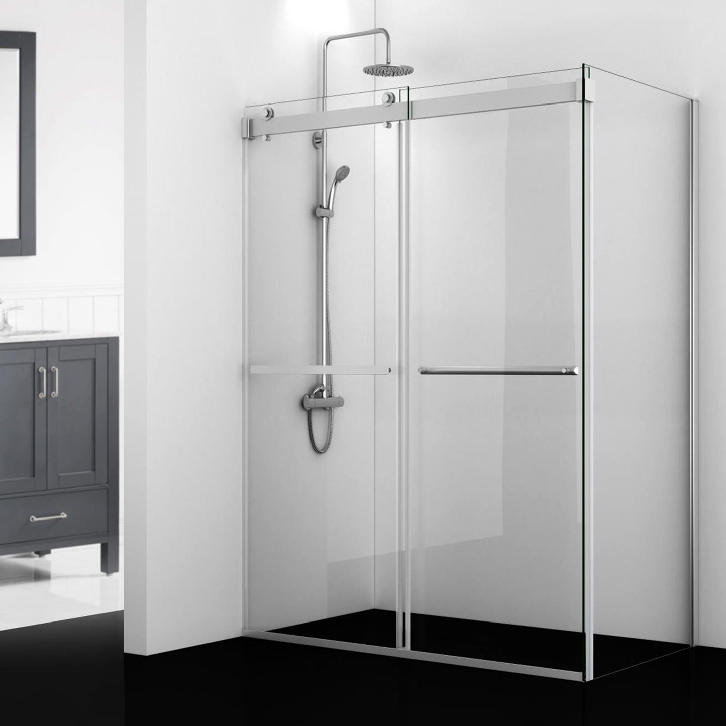 Vinnova Spezia Rectangle Double Sliding Frameless Shower Enclosure