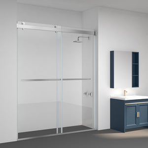 Open image in slideshow, Vinnova Spezia Double Sliding Frameless Shower Door
