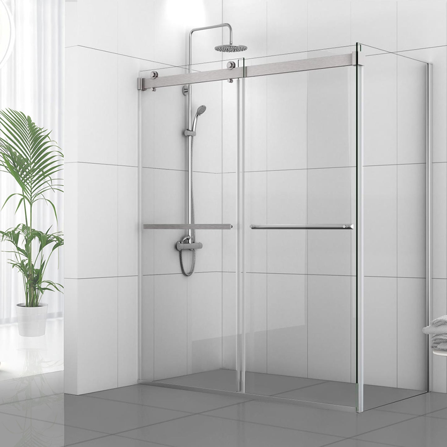 Vinnova Spezia Rectangle Double Sliding Frameless Shower Enclosure