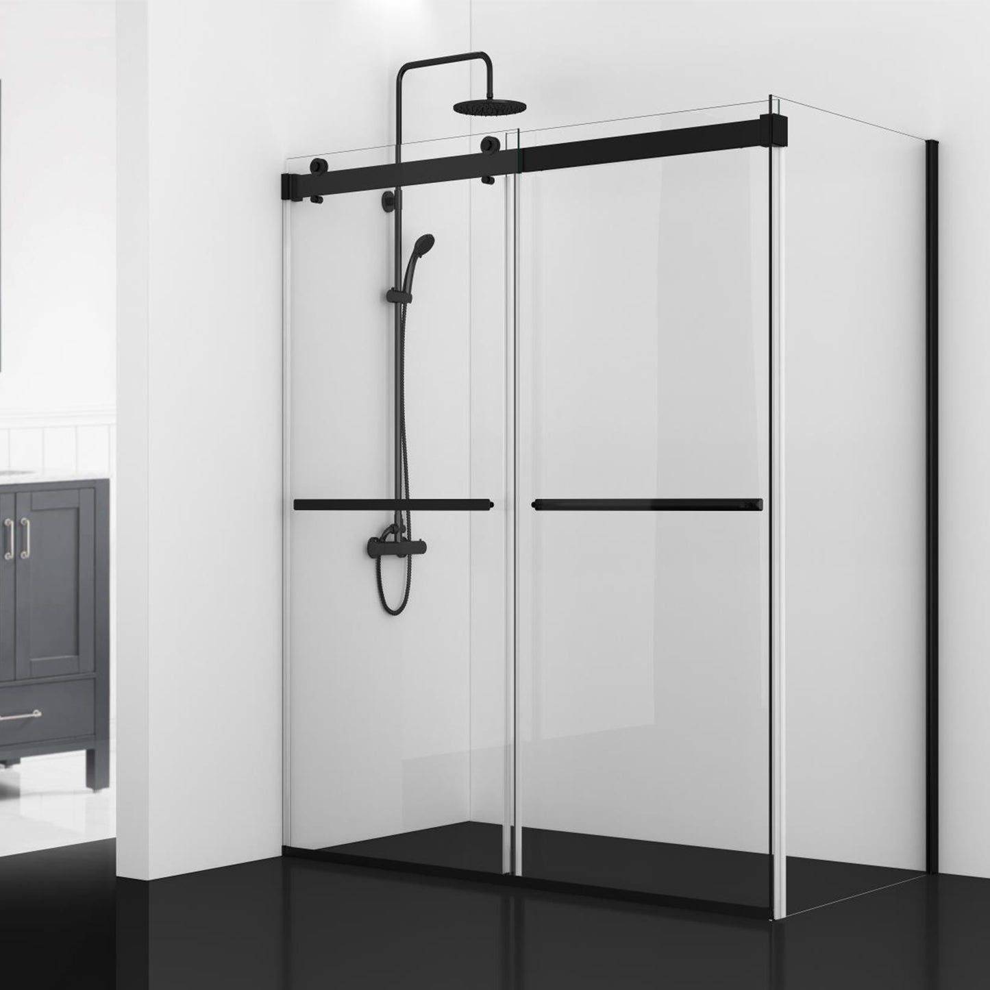Vinnova Spezia Rectangle Double Sliding Frameless Shower Enclosure