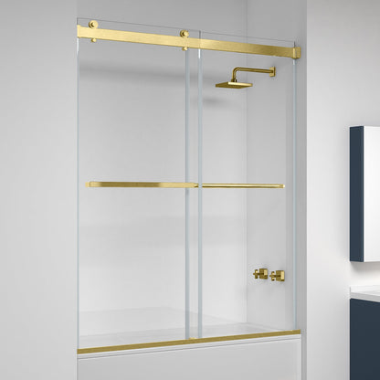 Spezia Double Sliding Frameless Tub Door- 60" W x 58" H