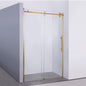 Vinnova Massa Single Sliding Frameless Shower Door in Brushed Gold
