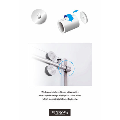 Vinnova Massa Single Sliding Frameless Shower Door in Brushed Gold
