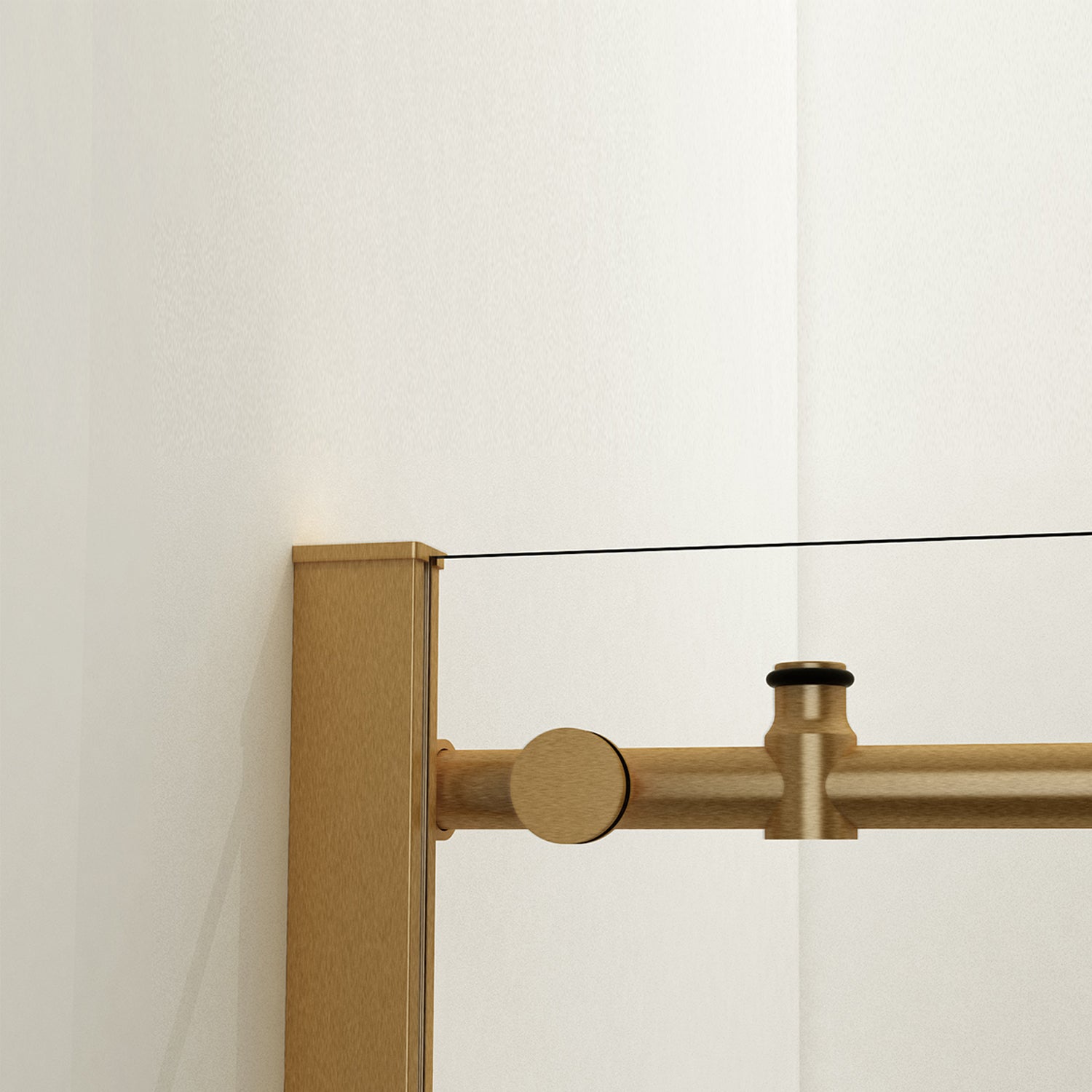 Vinnova Massa Single Sliding Frameless Shower Door in Brushed Gold