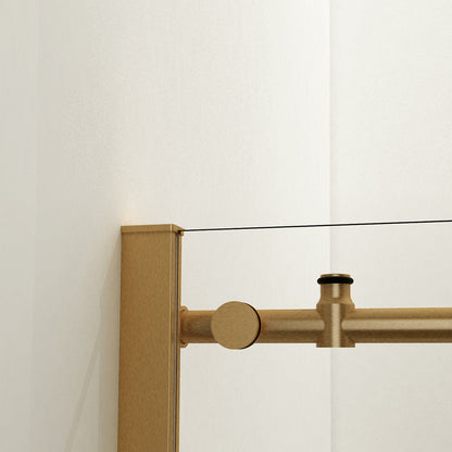 Vinnova Massa Single Sliding Frameless Shower Door in Brushed Gold
