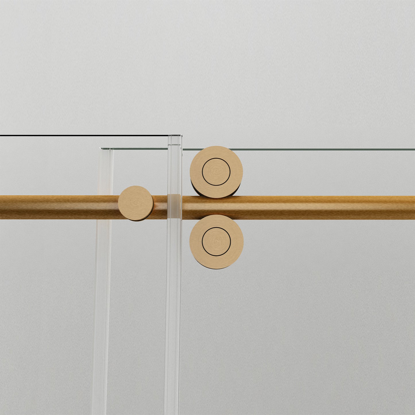 Vinnova Massa Single Sliding Frameless Shower Door in Brushed Gold