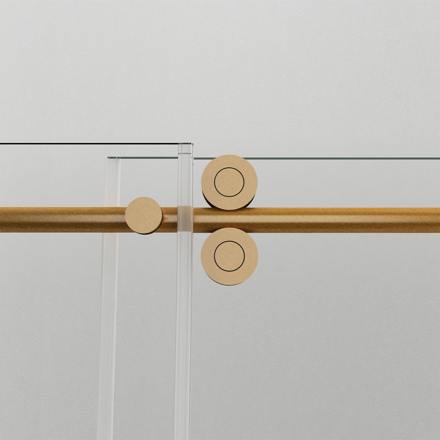 Vinnova Massa Single Sliding Frameless Shower Door in Brushed Gold