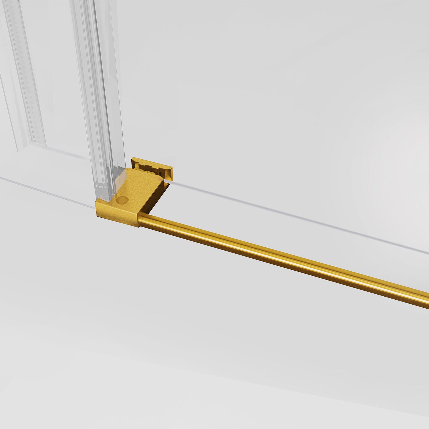 Vinnova Massa Single Sliding Frameless Shower Door in Brushed Gold