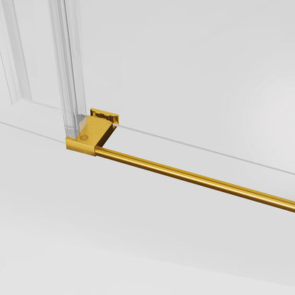 Vinnova Massa Single Sliding Frameless Shower Door in Brushed Gold