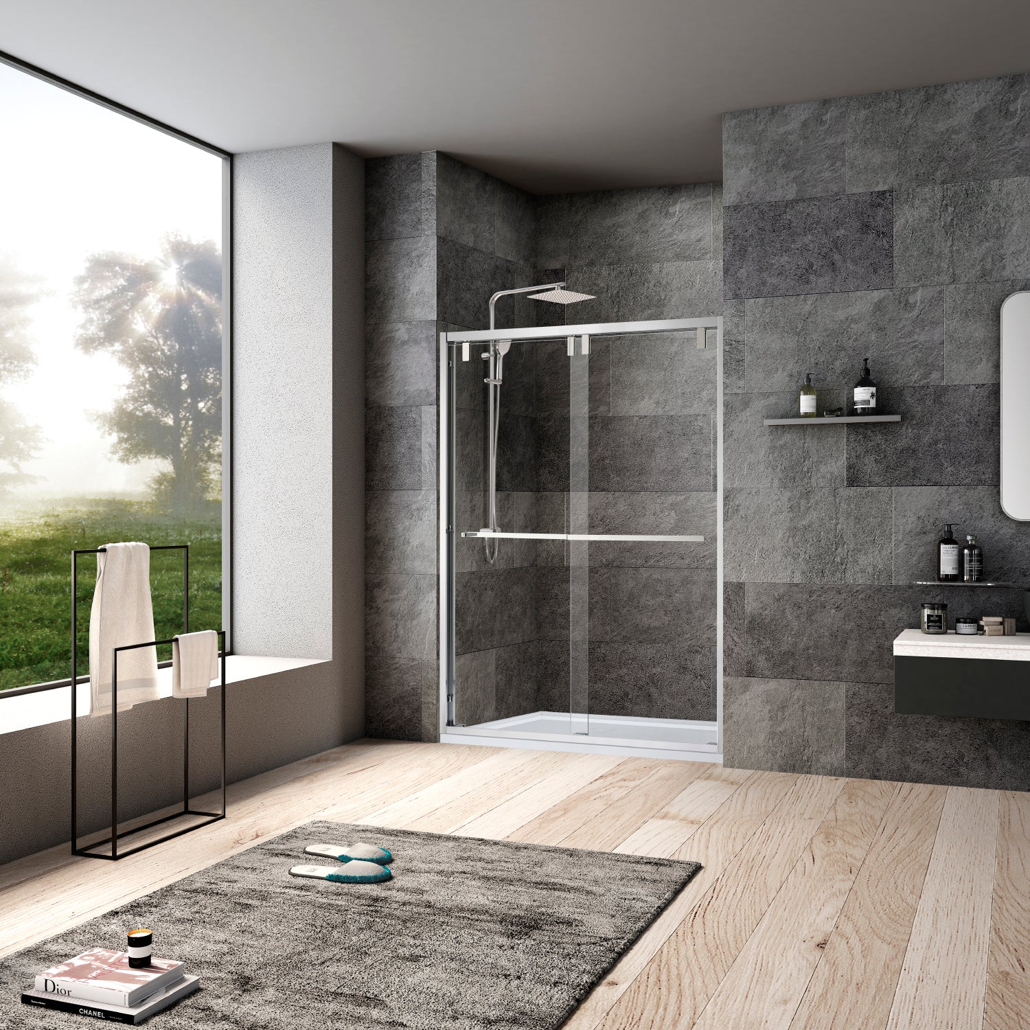 Vinnova Brescia Double Sliding Framed Shower Door