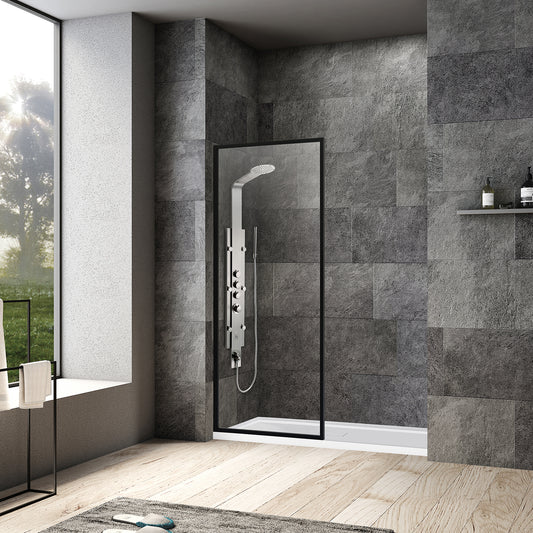 Arcos 34" W x 74" H Framed Fixed Glass Panel