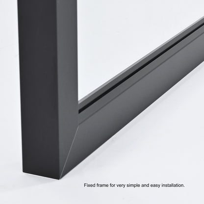 Arcos 34" W x 74" H Framed Fixed Glass Panel