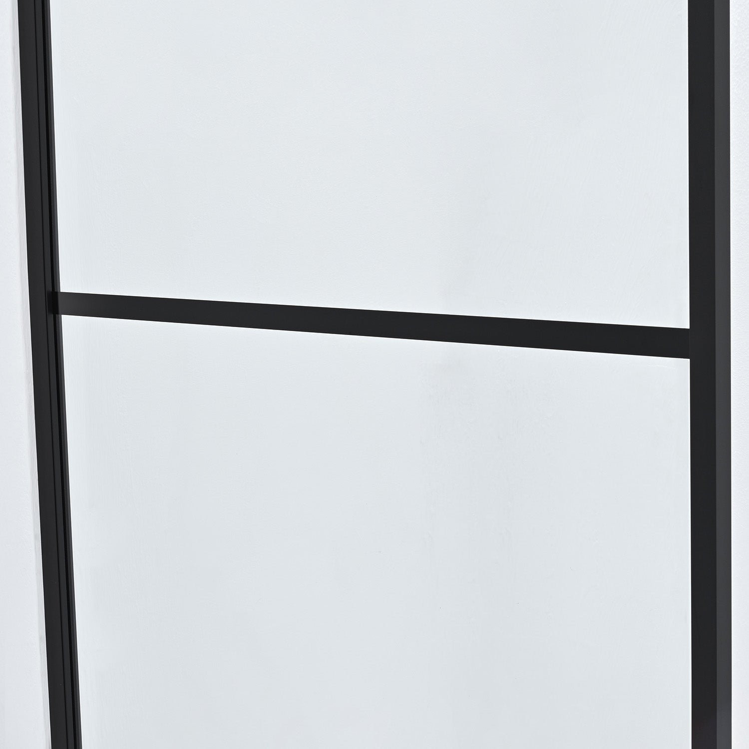 Puerto 34" W x 74" H Framed Fixed Glass Panel in Matte Black
