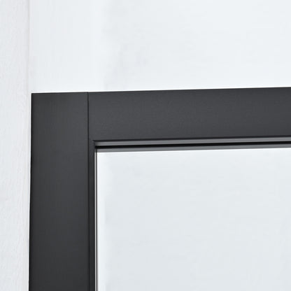 Azpeitia 34" W x 74" H Framed Fixed Glass Panel in Matte Black
