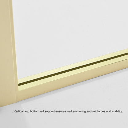 Tafalla 34" W x 74" H Frameless Fixed Glass Panel