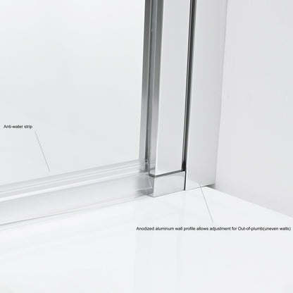 Olivenza Hinged Frameless Tub Door - 31" W x 55" H