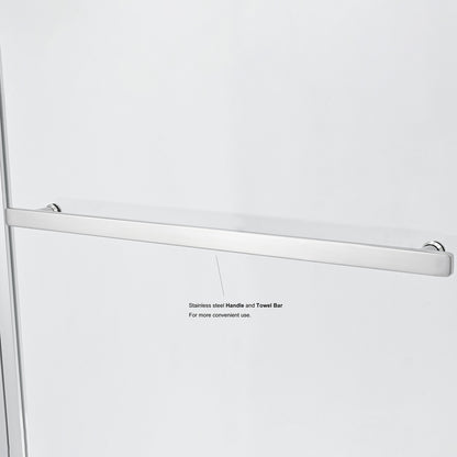 Olivenza Hinged Frameless Tub Door - 31" W x 55" H