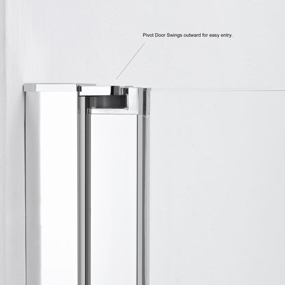 Olivenza Hinged Frameless Tub Door - 31" W x 55" H