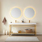 Ablitas Double Sink Bathroom Vanity with Metal Support and White Composite Stone Sink Top