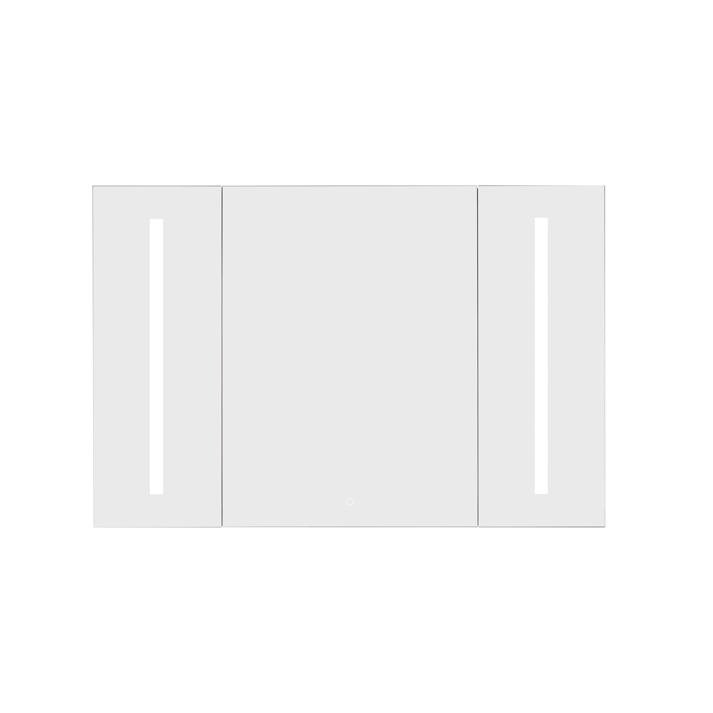 Vinnova Rieti Rectangle Frameless Lighted Medicine Cabinet Wall Mounted Mirror