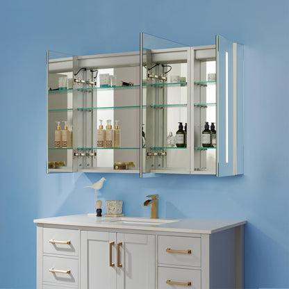 Vinnova Rieti Rectangle Frameless Lighted Medicine Cabinet Wall Mounted Mirror