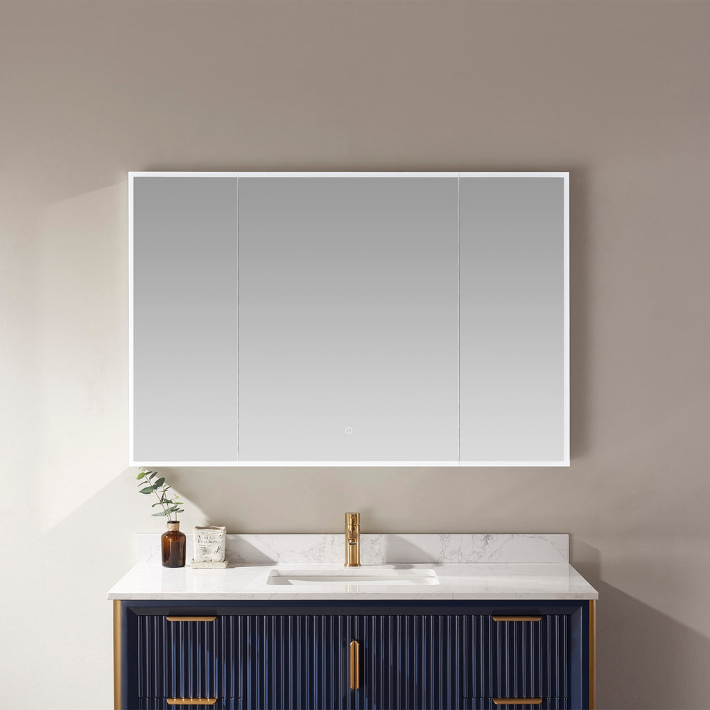 Vinnova Perma Rectangle Frameless Lighted Medicine Cabinet Wall Mounted Mirror