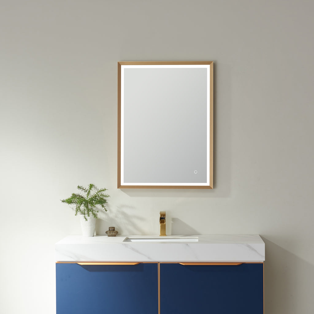 Vinnova Como Rectangle LED Lighted Accent Bathroom/Vanity Wall Mirror