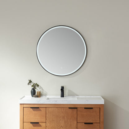 Vinnova Campobasso Round LED Lighted Accent Bathroom/Vanity Wall Mirror