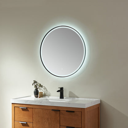 Vinnova Campobasso Round LED Lighted Accent Bathroom/Vanity Wall Mirror