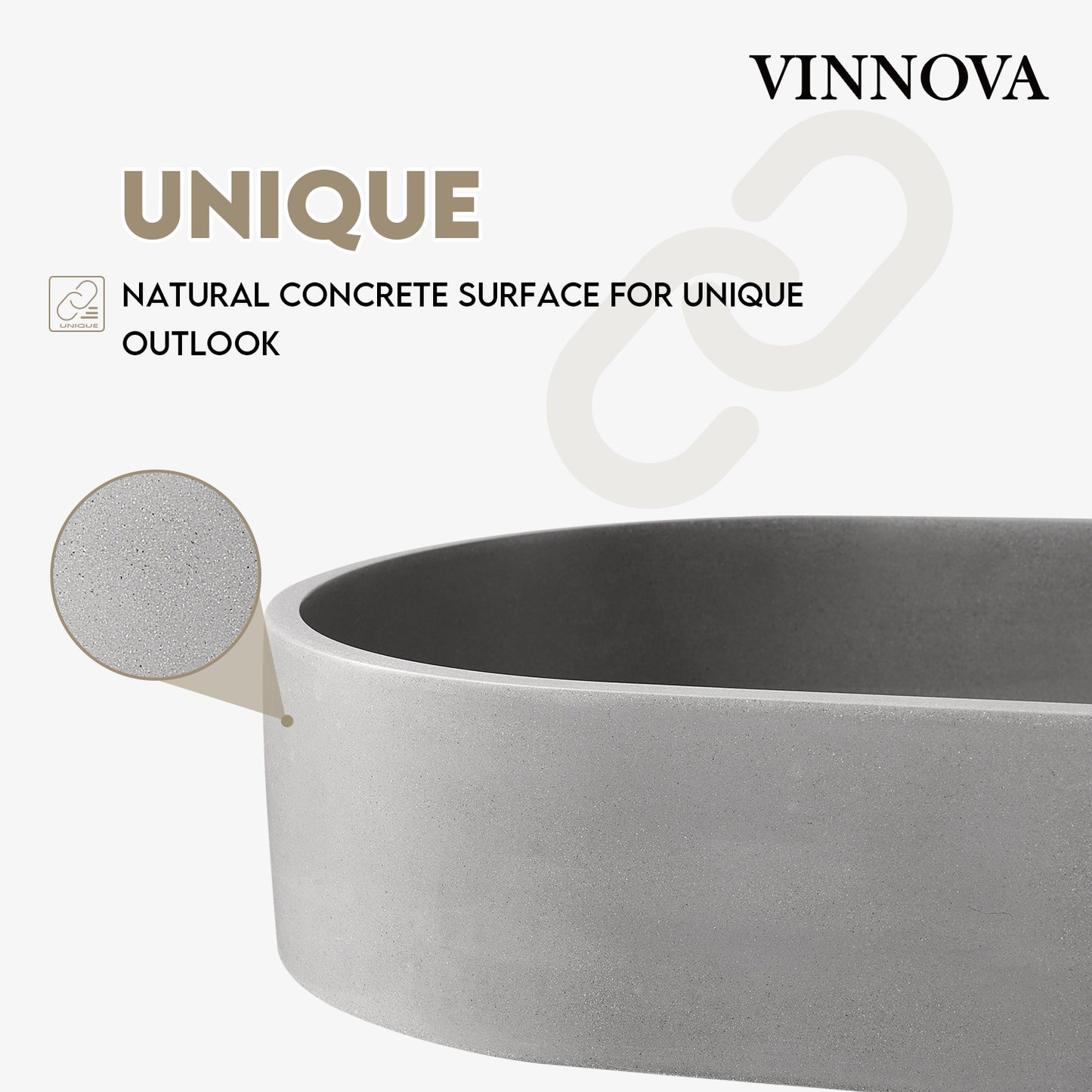 Eibar Grey Concrete Oval Vessel Bathroom Sink