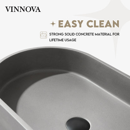 Eibar Grey Concrete Oval Vessel Bathroom Sink